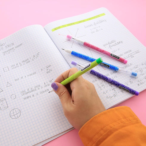 BAZIC Multi Point Pencil Paisley with Latex Free Eraser, Non-Sharpening Multipoint Pencils Smooth Write
