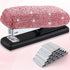 Bling Crystal Stapler (Pink), Sparkly Diamond Stapler, Handmade Clay Rhinestone Machine, Cute Office Stationery Kit