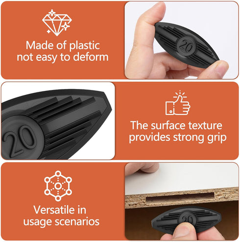 Nkiy Quen 60 Pcs Plastic Joining Biscuits, Self Clamping Plate Joiner Biscuit, Black Biscuit Joiner Attachment