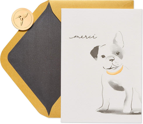 Papyrus Blank Thank You Card (French Bulldog)