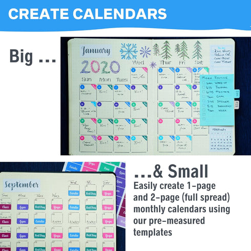 Ultimate Productivity Journal Stencil Set - Custom-Designed Supplies for Bullet Journal Planners, DIY Templates