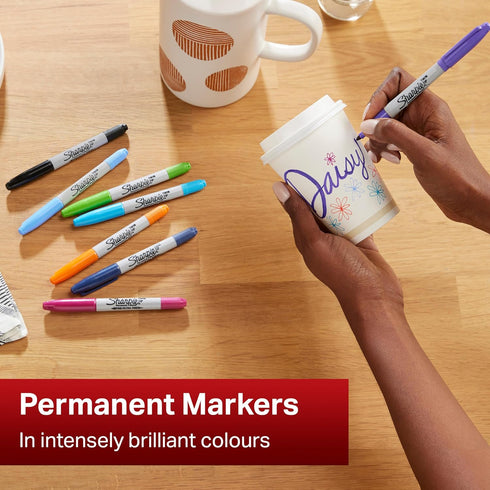 Sharpie 33861PP Twin-Tip Permanent Marker, Fine/Ultra-Fine Bullet Tips, Assorted, 8/Set by SHARPIE