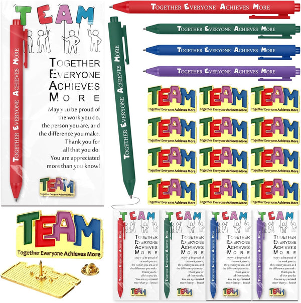 Dunzoom 40 Sets Team Pens Gifts Bulk Employee Appreciation Gift Gold Lapel Pin