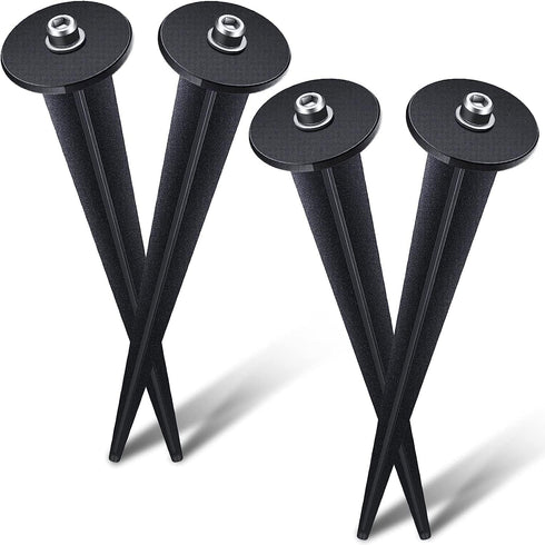 Ludist 4 Packs Threaded Spike Flood Light Ground Stake Metal Replacement Stakes for