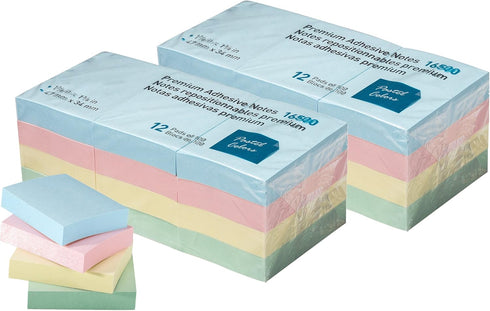 Sticky Notes, Mini Self-Stick Memo Notes - Self Adhesive - 1 ½ X 2 Inches - 100 Sheets Per Pad, 24 Pads Per Pack - Premium Quality - for Home, Office, School (Pastel)