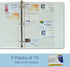 C-Line Business Card Holder Pages, Poly Without Tabs, 20 Cards/Page, 11 x 9 Inches, 5 Packs of 10 (61217-5)