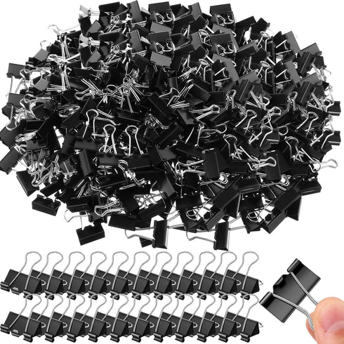 Jetec 500 Pieces Medium Binder Clips, Metal Paper Clamps for Teachers Students Classroom Office Supplies (1 Inch, Black)
