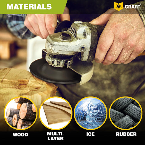 GRAFF Premium Wood Carving Disc 4 1/2 Inch for Angle Grinder, Shaping and Grinding Wheel for Woodworking
