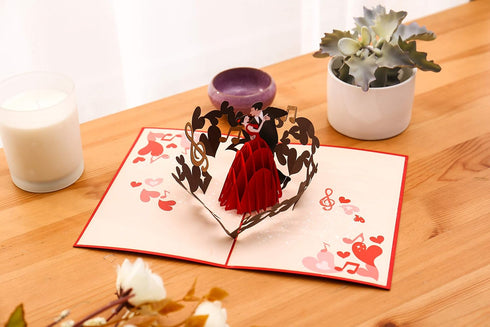 Liif Love Couple 3D Greeting Pop Up Card - Valentines Day, Anniversary, Wedding, Thank You