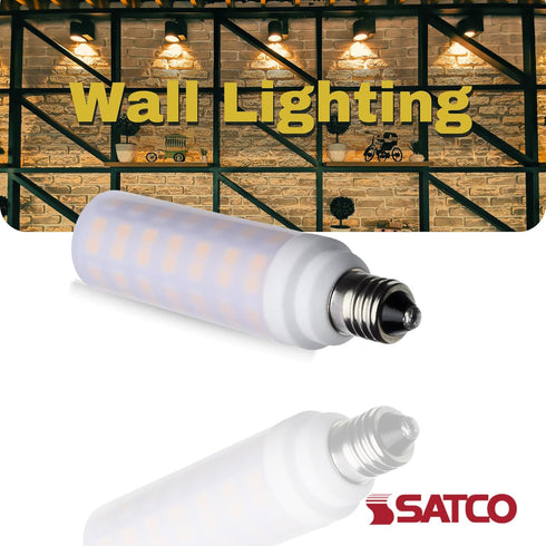 Satco 6.5W T6 Bulb, 3000K 120 Commercial, LED Mini Candelabra Frost Finish, Soft White, Volt, Residential Indoor