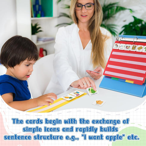 Dunzoom Communication 300 Kids Visual Nonverbal Schedule Board Book for Autism, ASD Laminate Language Vocabulary Speech