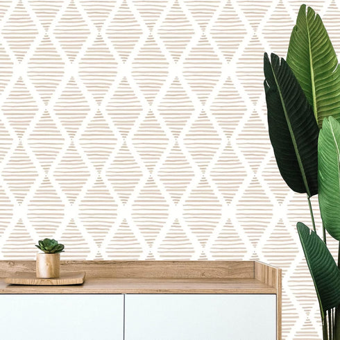 Yun-aeon 17.7" X 120" White and Beige Stripe Peel and Stick Wallpaper for Bedroom Drawers Cabinets Decor