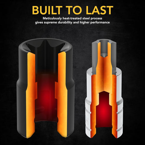 Set, S2 25-Piece, T8-T60 E4-E22 (LX-148) LEXIVON Master Torx Bit and Socket Premium Alloy & Cr-V Steel | Bit Socket