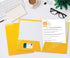 Better Office Products 2 Pocket Glossy Laminated Yellow Paper Folders, Letter Size, 25-Pack