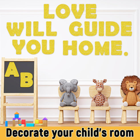 Qyeahkj 150 PCS Large 7" Font Letters and Punctuation Set, Glitter Gold Classroom Alphabet Cutout for Display