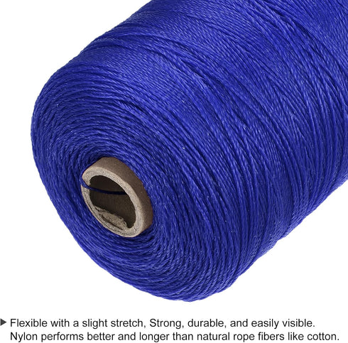 MECCANIXITY Twisted Mason Line Nylon Twine String Cord, Blue 600M/656 Yard, 1MM Dia for DIY Projects