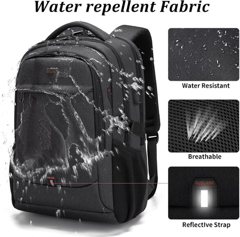 17 Inch Backpack Backpack DUSLANG Laptop for Travel Water Resistant College for Men/Women Laptop Bag with USB Charging