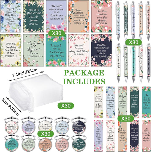 Jetec 150 Bible Verses Gift Set with 30 Christian Bookmarks and 30 Scripture Ballpoint Pens