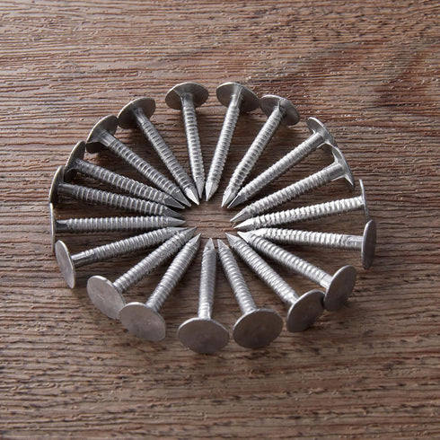 250 Pcs Aluminum Siding Nails, 1-1/4 Inch Roofing and Panel Nails for Fastening Roofing Felt, Wood Decking, Insulation