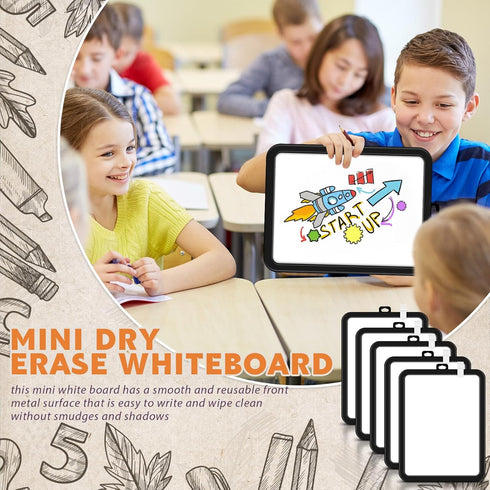 Outus 10 Pcs Mini White Boards, 8.5 x 11'' Double Sided Magnetic Dry Erase Board, Small Colored Whiteboards (Black)