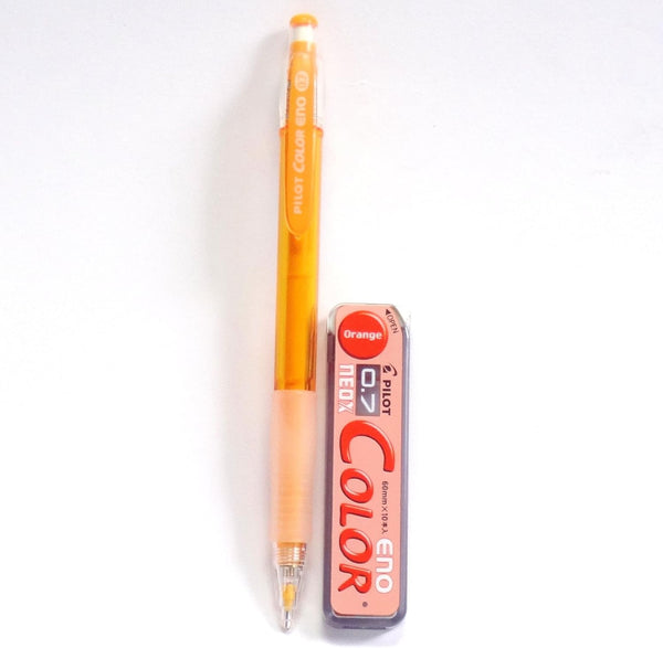 Pilot Color Eno Orange Set, 0.7mm Mechanical Pencil + 10 Leads