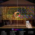 20Ft3Ft, 300 ZAIYW Curtain Lights Outdoor LED Color Changing Fence String Lights with Plug Remote, Waterproof Light