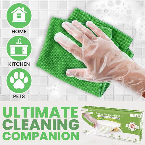 Keppi 100 pcs Food Safe Disposable Gloves | BPA & Latex Free | Great Fit for Cooking | Bulk Food Handling Gloves