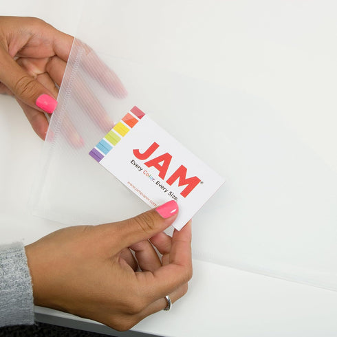 JAM PAPER Plastic 3 Inch Binder, Clear 3 Ring Binder, Sold Individually