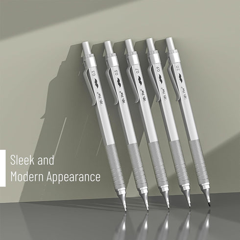 Mr. Pen Metal Mechanical Pencil Set, 5 Sizes, 0.3, 0.5, 0.7, 0.9, 2mm for Sketching and Drafting