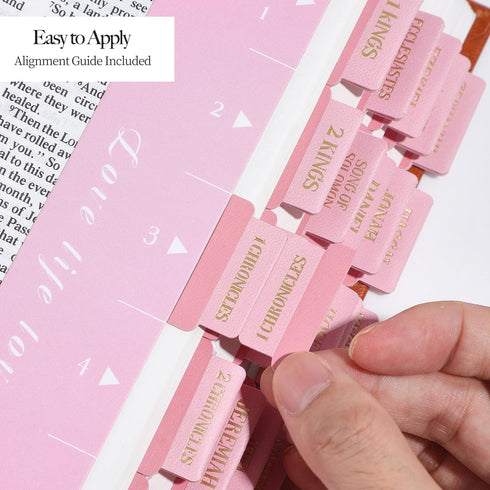 66 14 Leather Bible Tabs, Bible Tabs for Women and Men(Gold Foil Lettering) Large Print Stickers, Easy to Read