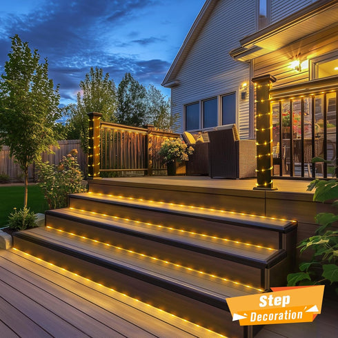 100 33ft IP65 8 JMEXSUSS LED Solar Rope Lights Outdoor Waterproof, Waterproof Solar Trampoline Lights, Modes Solar