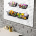 Sieral 4 Pcs Metal Wire Shelf Baskets, Black Pegboard Organizer Attachments for Garage Workbench, 2 Sizes