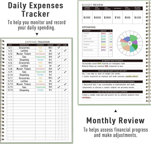 Account 5.5" 8.5", Budget Planner Book Monthly Expense Tracker, Saving & Debt Tracker, Monthly Budget Review x Control