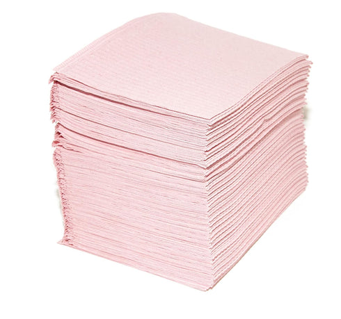 13" 18 Pack 500 PBDR Dental Bibs, Disposable Bibs for Adults, Width, Length, Dusty Rose