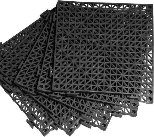EVANCENT 8Pack Drainage Interlocking Floor Tiles, Non-Slip Pool Deck Drain Tiles for Flooring,
