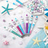 Colarr 24 Sets Plastic Beadable Pens DIY Kit, Assorted Bead Pens, Wood Beads, Crystal Spacer Beads, Black Ink for Crafts