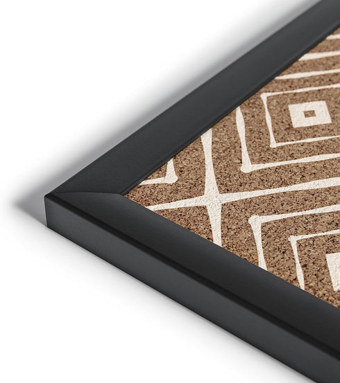 U Brands Fashion Cork Bulletin Board, 36 X 24 Inches with Black Wood Frame for Office Decor