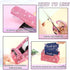Demissle 6 Pcs Bling Office Desk Accessories Set, Crystal School Stationery Kit, Pink