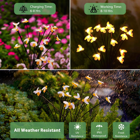 Nacome Solar Garden Lights for Outside Waterproof Swaying Light for Outdoor Yard Patio Decoration (2Pack)