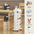 BYFU 6-Tier Movable Bookshelf Cart, Rolling File Paper Storage Organizer with Wheels for Home Office