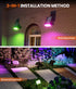 2 Pack Waterproof,6 &10 IP67 Waterproof,105 - Solar Christmas Lights Outdoor Color Changing Spotlights Modes