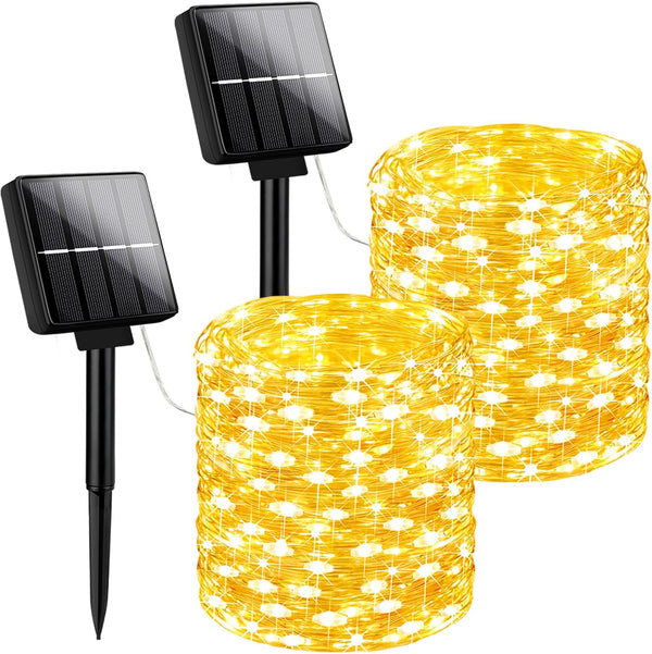 Brightever Solar String Lights Outdoor Waterproof, 2-Pack Total 80FT 200LED Solar Fairy