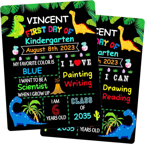 WaaHome First & Last Day of School Chalkboard Sign - 9"x12" Double Sided Board for Kids Supplies