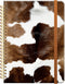 Ruled Spiral Writing Notebook, A5 Hardcover Lined College Journal, Farmer Cowhide Design, Perfect for School, Office