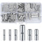 120 Pcs Non Insulated Butt Connectors, 22-16 Gauge Electrical Wire Seamless Crimp Ferrule Terminals Connectors