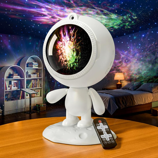 AIRIVO Dreamers Star Projector,Astronaut Galaxy Projector Bluetooth Speaker with Remote,White Noise,Interactive Posture