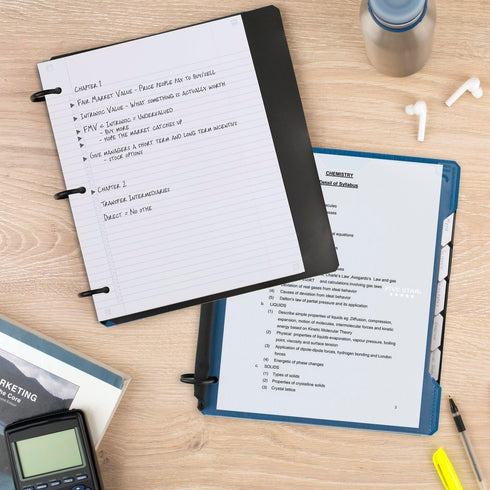 Five Star Flex Refillable Notebook + Study App, 1 Inch Binder with Customizable Cover, 200 Sheet Capacity, Color Varies