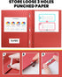 SUNEE 2 Pocket Folders with Prongs (100 Pack, Red), Paper Folders for School Office Home Business