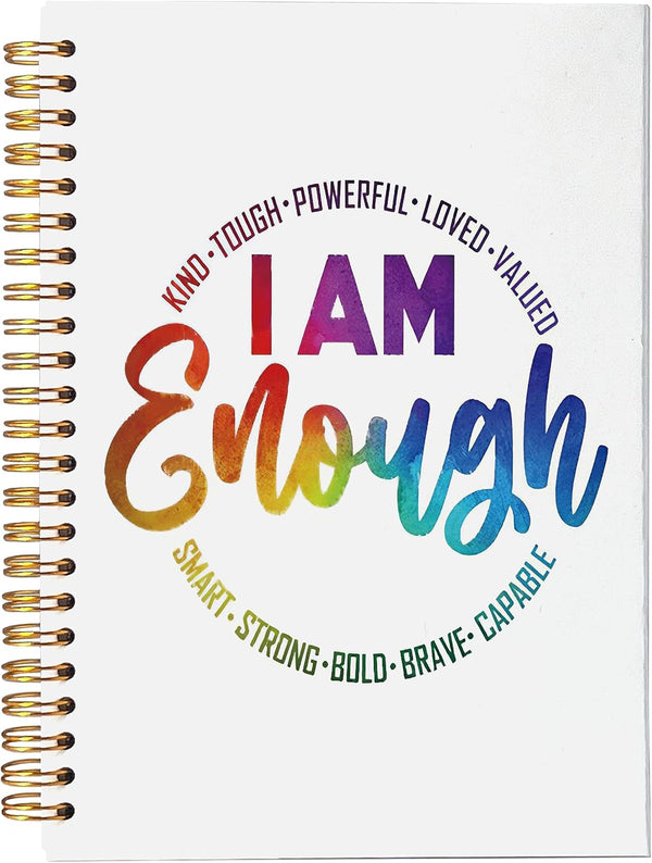 Inspirational Notebook, I am Enough Journal, Affirmation Journal, Inspirational Quotes Spiral Notebook Journal, 5.5x8.3