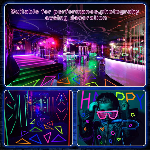 Whaline 6 Colors Neon Gaffer Cloth Tape - Fluorescent UV Blacklight Tape for UV Party (0.6 inch x 16.5 feet)